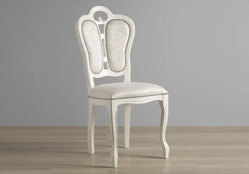Chaise tissu laqué blanc GRETA (Lot de 2)