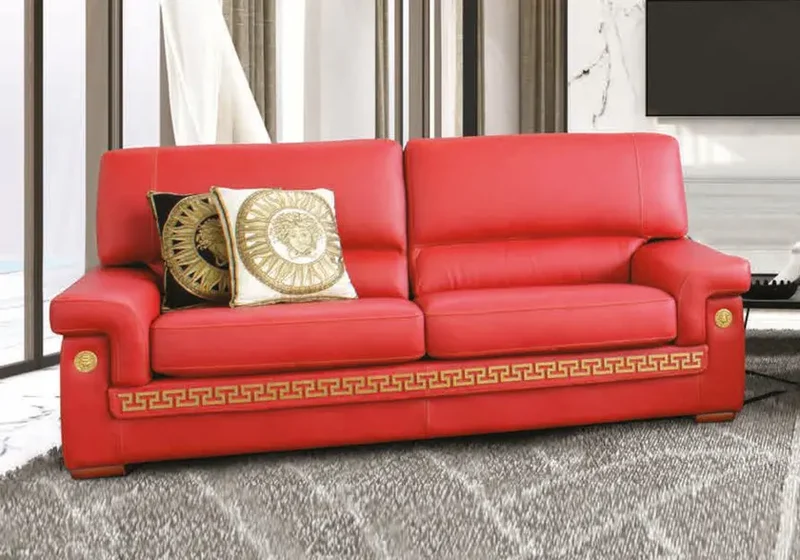 Canapé cuir rouge versace ZEUS