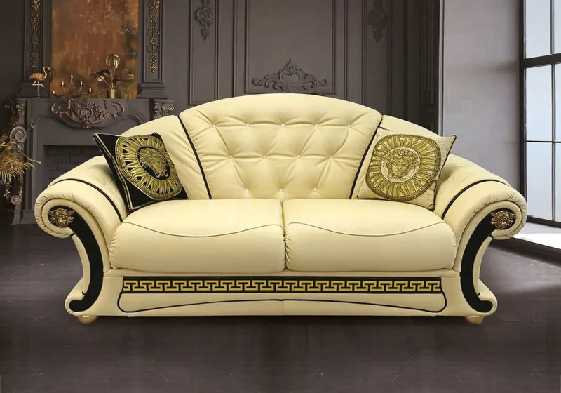 Canapé cuir versace capitonné LOUIS