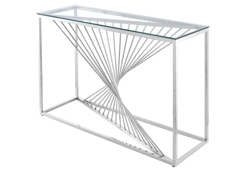 Console argentée verre trempé - Luc