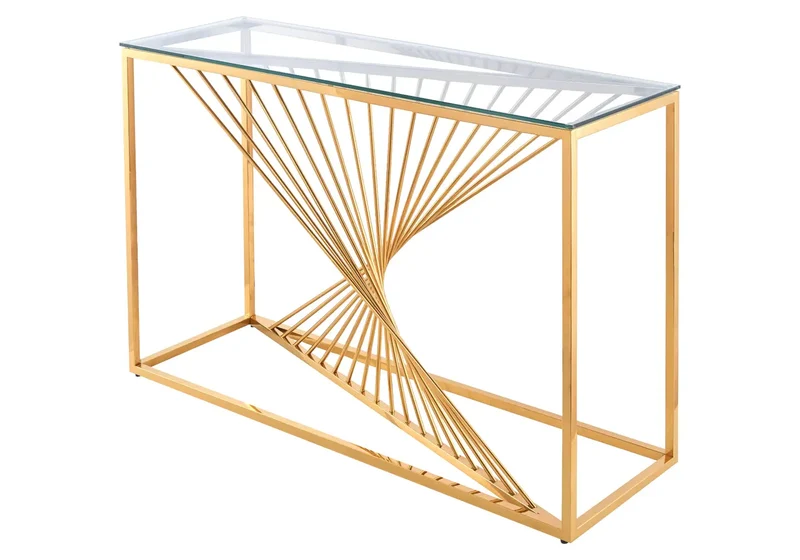 Console dorée verre trempé - Luc