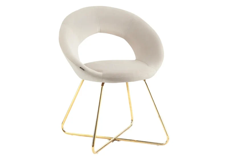 Chaises velours écru arrondies dossier ouvert - Babel x4