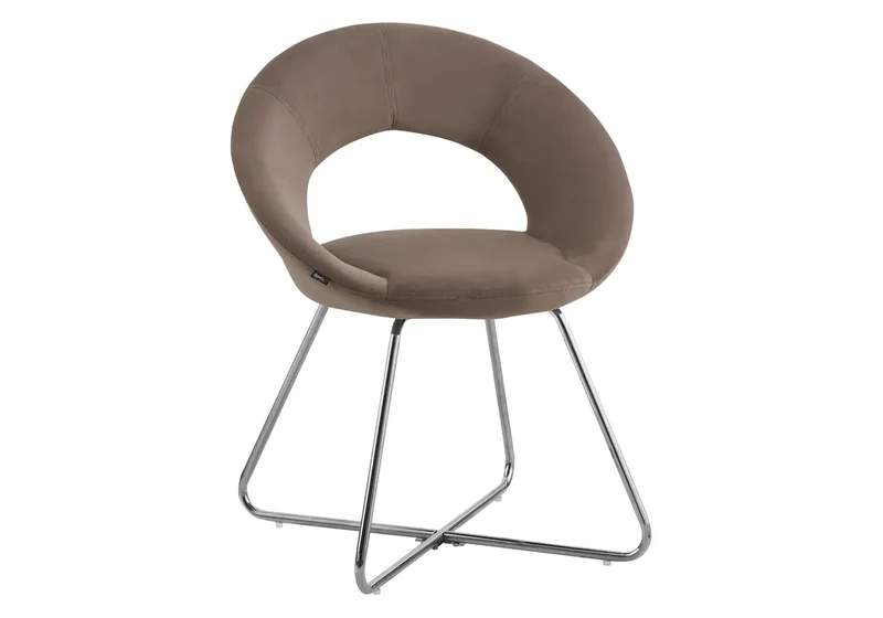 Chaises velours moka arrondies dossier ouvert - Babel x4