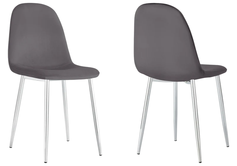 Chaises scandinaves en velours anthracite - Gina x6