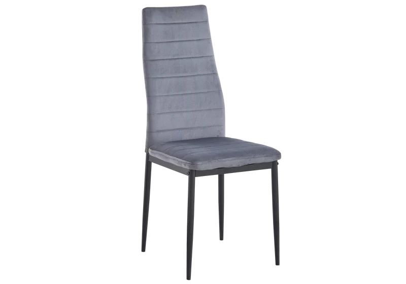 Lot de 6 chaises velours gris noir - Alto