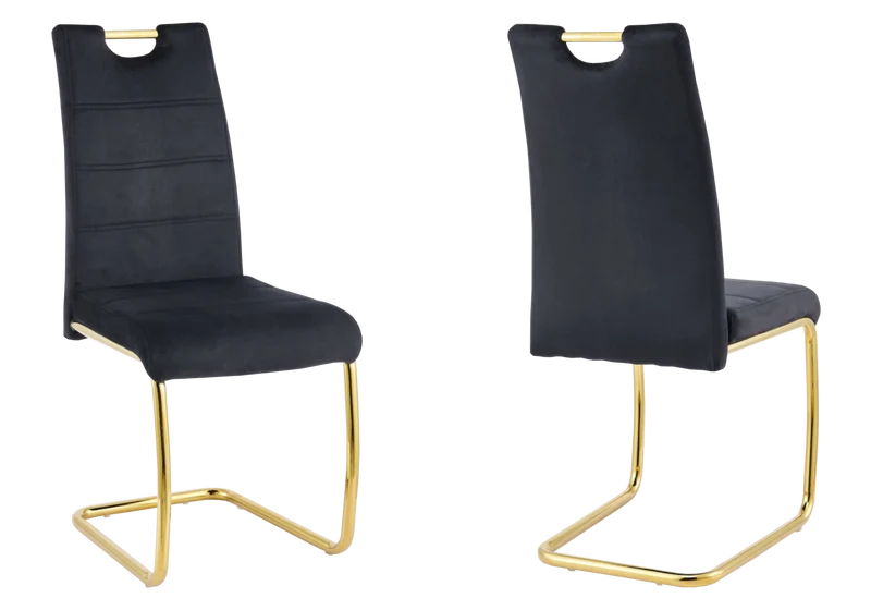 Chaise luge en velours noir dossier haut - Grazia x6