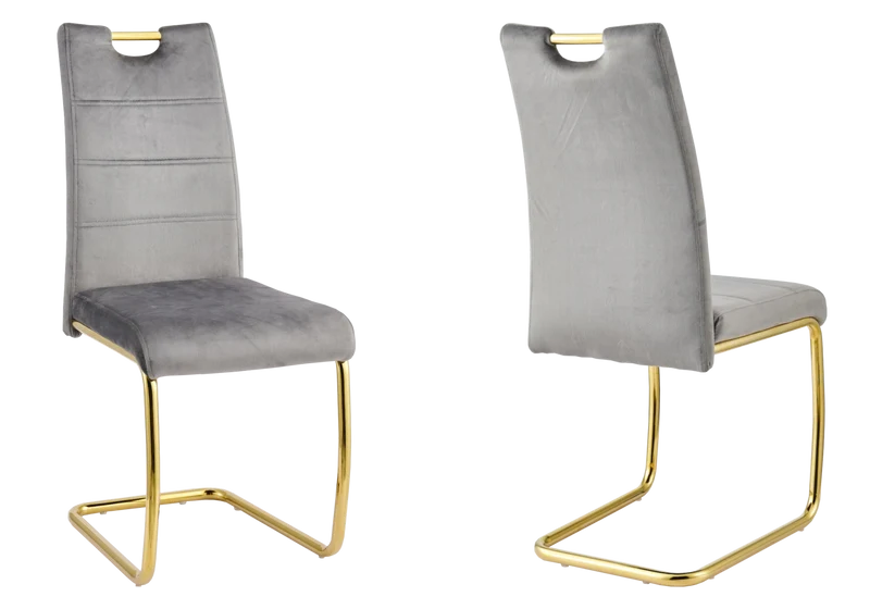 Chaise luge en velours gris dossier haut - Grazia x6