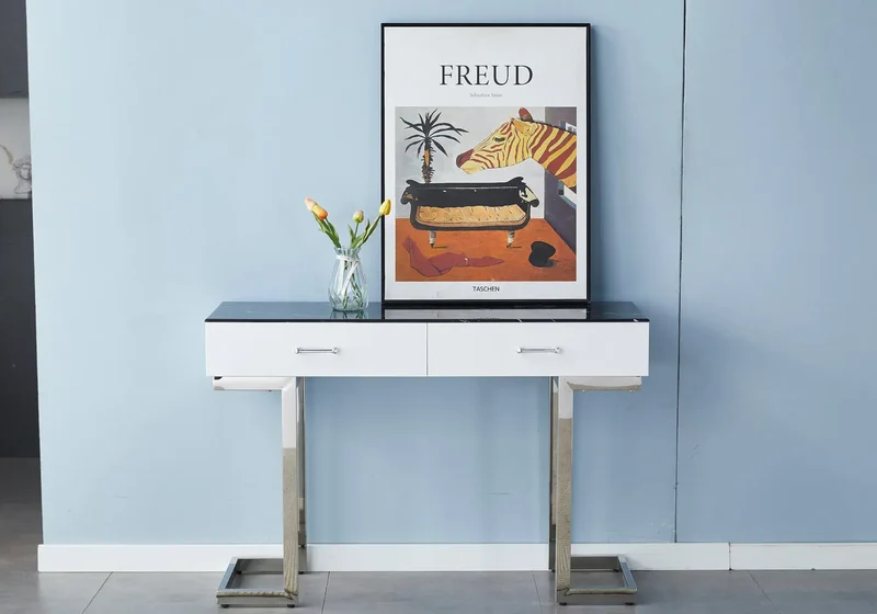 Console coiffeuse marbre noir - Lena