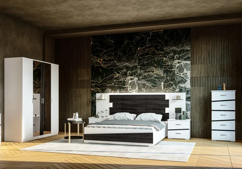 Chambre complète laquée blanc ERNY