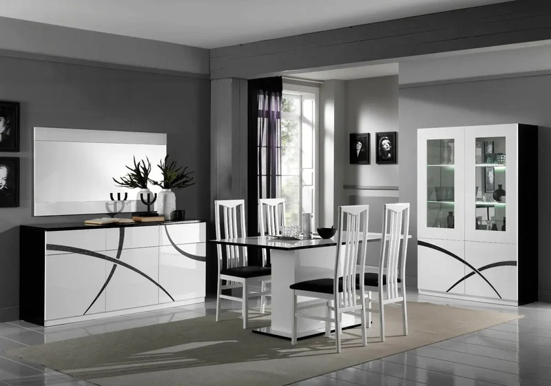 Salle à manger noir blanc MILANO