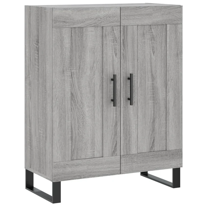 Buffet bahut commode armoire meuble de rangement organisateur cuisine salle de séjour salon sonoma 69,5 x 34 x 90 cm bois d'ingénierie gris 02_0036486