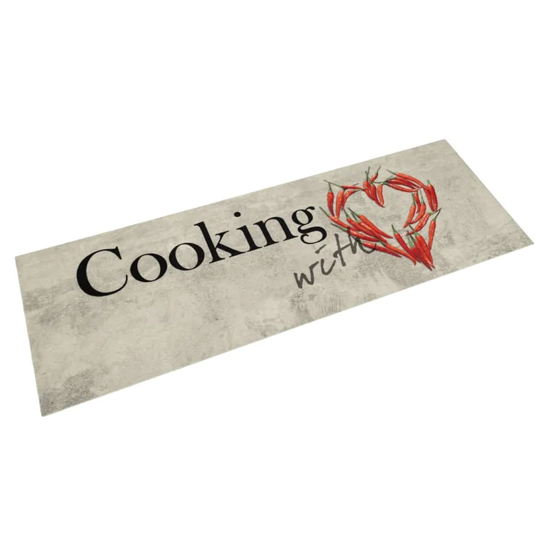 Tapis de cuisine lavable imprimé design élégant pratique 150 x 45 cm en velours rouge 02_0056462