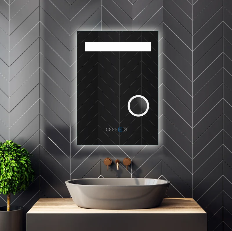 5X Magnifying Smart Bathroom Mirror with Lights, Anti Fog (Defogger)