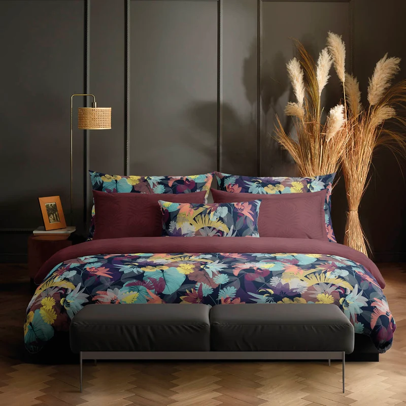 Taie de traversin satin de coton - Areca Prune