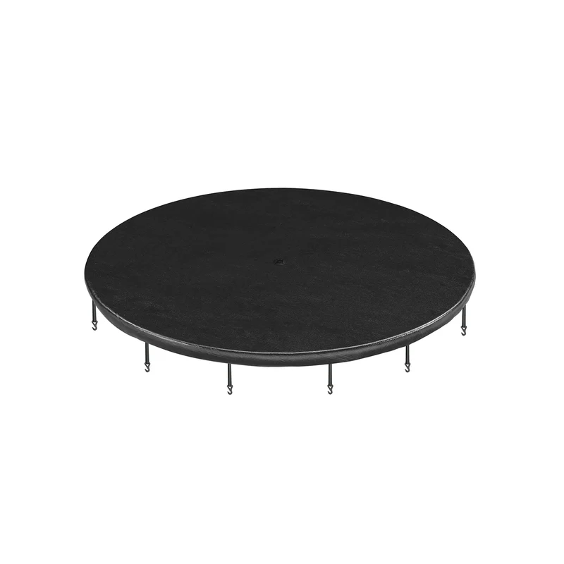Housse de trampoline bâche de protection diamètre 366 cm avec trou d’évacuation d’eau protection contre la pluie le soleil la neige sangles élastiques crochets noir stc012b01 12_0001975