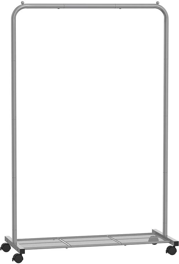 Portant à vêtements en acier avec étagère de rangement 40,5 x 91 x 158 cm pratique moderne en acier gris 12_0011903