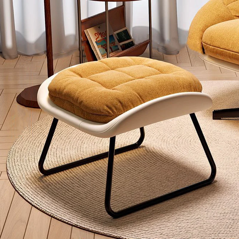 Contemporary Scandinavian Liftable Fan-Shaped Iron PU Leather Rice Grain Fleece Sponge Plush Cotton Detachable Accent Chair Backrest Armless For Living Room