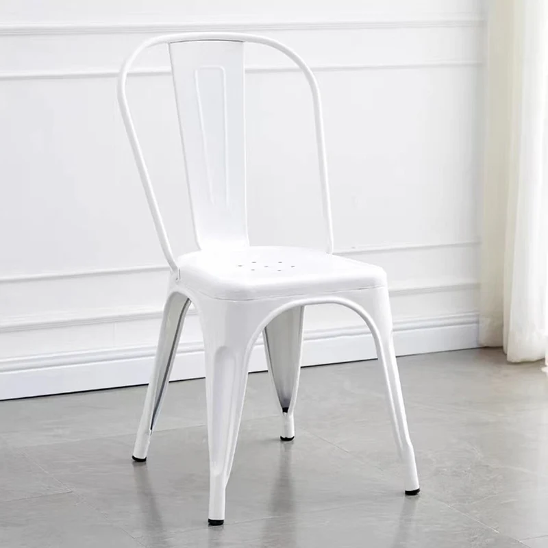 Traditional Vintage Curved Polypropylene Iron Dining Chair Backrest For Dining Room