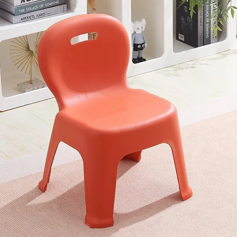 Modern Minimalist Arc Shape PP Plastic Stackable Kids Low Stool Backrest Armless For Living Room