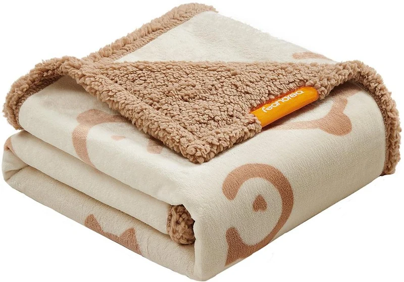 Couverture réversible pour chien petit et moyen 127 x 101 cm protection canapé lit style cosy en tissu polaire beige 12_0011881