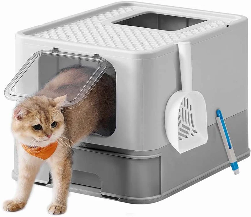 Bac à litière pour chat jusqu'à 15 kg pelle gris clair foncé 12_0007860