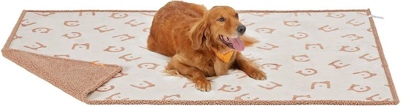 Couverture réversible pour chien protection canapé 203 x 152 cm en tissu polaire beige 12_0010929