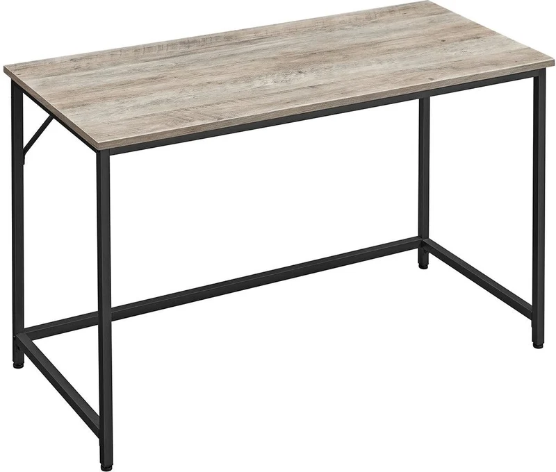 Bureau design industriel ergonomique 80 x 50 x 75 cm avec assemblage simple style contemporain en aggloméré marron 12_0010434