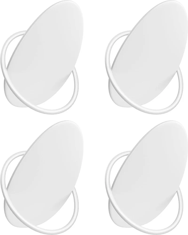 Lot de 4 crochets muraux pratiques pour rangement intérieur 5,5 x 7,3 x 8,5 cm en acier blanc nacré 12_0012683