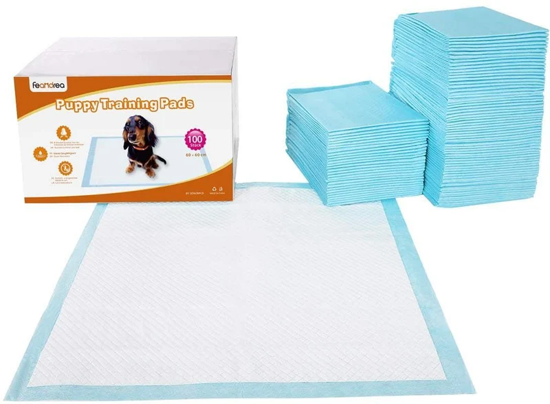 Lot de 100 tapis éducateurs pour chiots apprentissage propreté 60 x 90 cm en non-tissé bleu 12_0008995