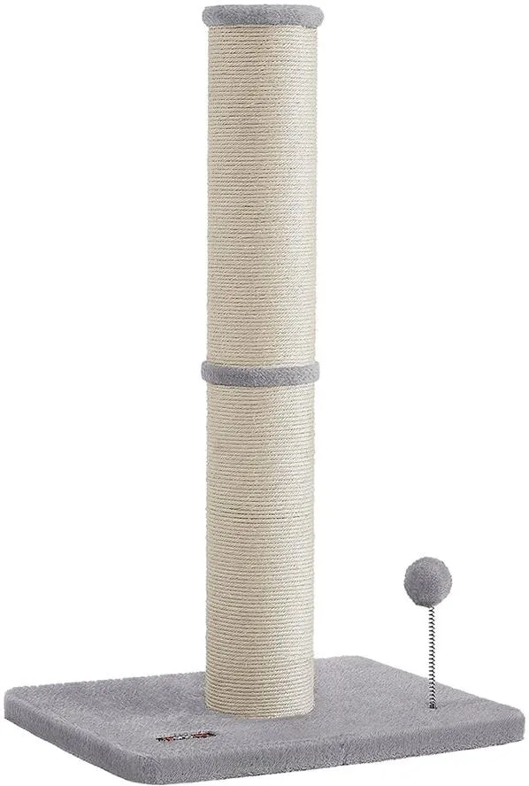Griffoir pour chat 50 x 40 x 85 cm dissuade de gratter les meubles design moderne en sisal gris tourterelle 12_0011949