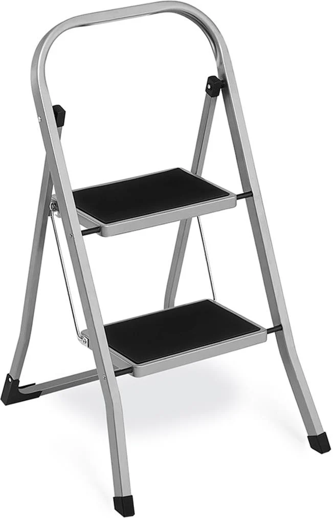 Échelle marchepied pliante antidérapante 45,5 x 82 cm capacité 150 kg usage intérieur extérieur en acier gris 12_0008994