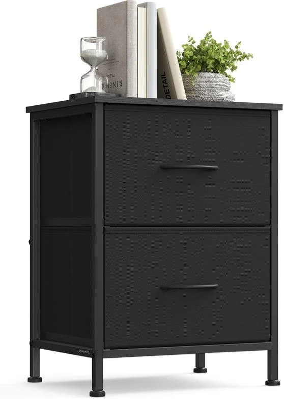 Commode 9 tiroirs rangement pratique couloir entrée 30 x 39,6 x 52,2 cm style rustique finition mate en MDF noir 12_0012255