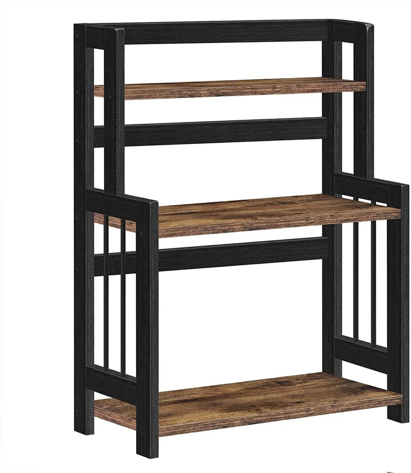 Étagère à épices à 3 niveaux cuisine bureau 41 x 18 x 53 cm design rustique en MDF marron 12_0010731