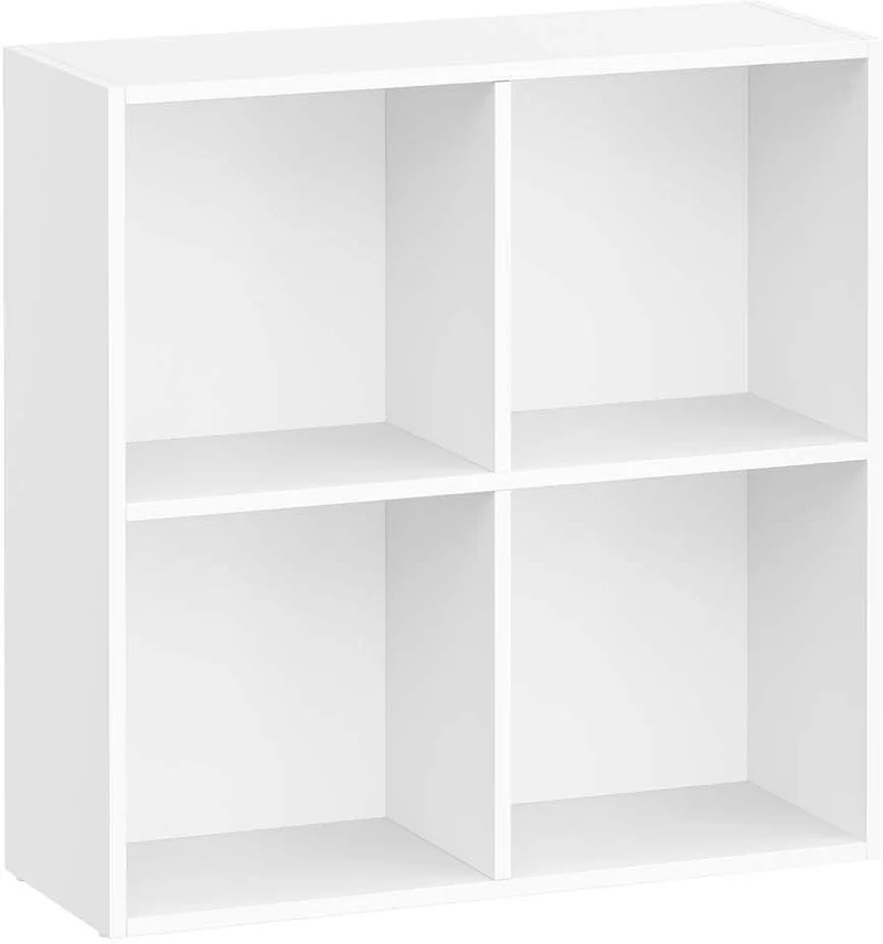 Bibliothèque cubique design épuré meuble de rangement 24 x 66 x 66 cm pour salon bureau salle à manger en aggloméré blanc 12_0012510