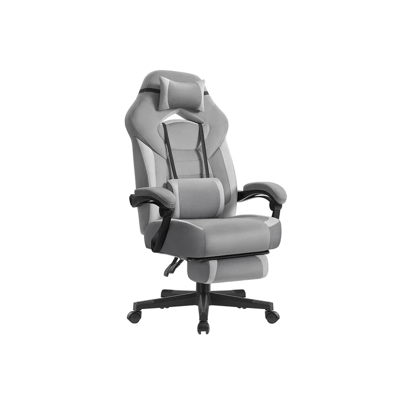 Fauteuil de bureau ergonomique réglable hauteur 70 x 70 x 128 cm confort optimal design moderne en velours gris 12_0008247