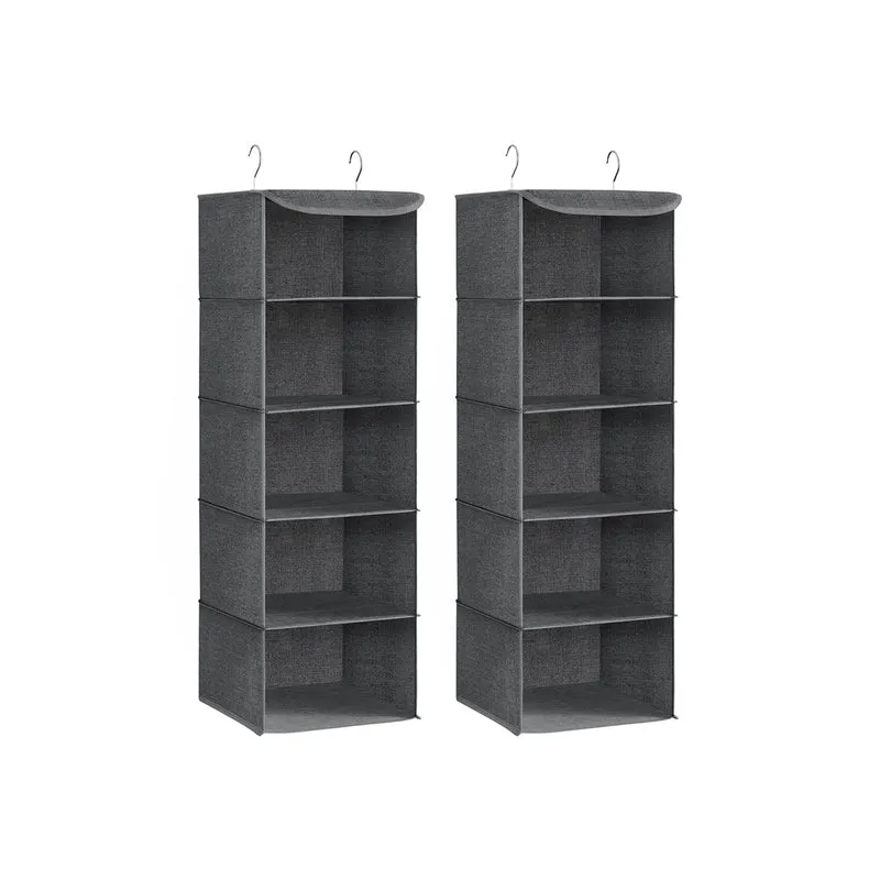 Étagère suspendue pliable pour rangement de placard 30 x 30 x 130 cm 6 compartiments pratique moderne en tissu gris 12_0008108