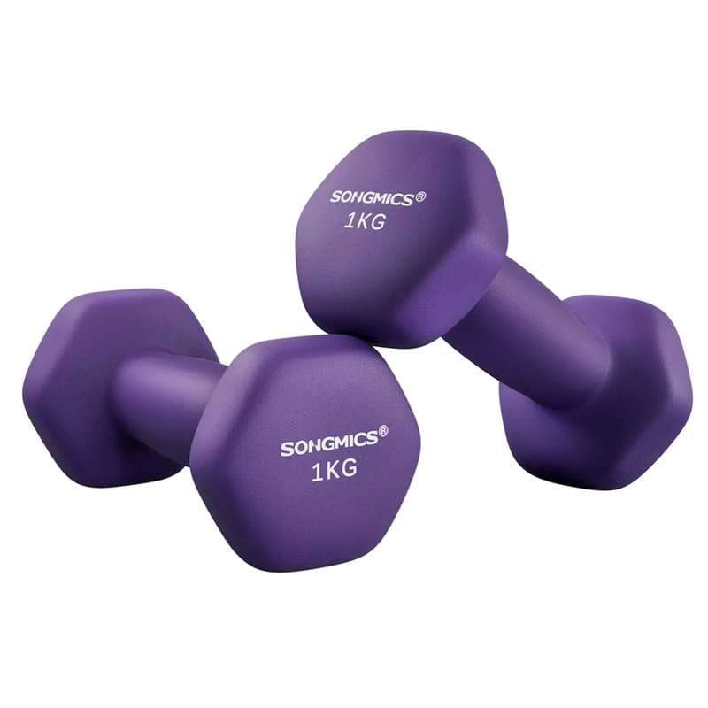 Lot de 2 haltères haltères hexagonaux avec surface en vinyle pour fitness exercice entraînement pour salle de sport domicile 12_0006230
