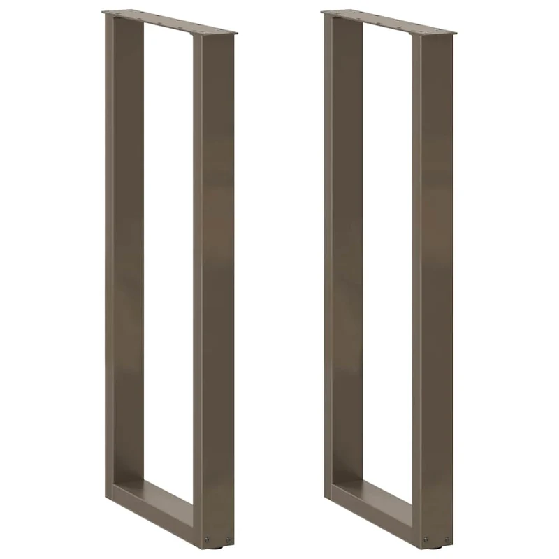 Lot de 2 pieds de table de bar en forme de U 50 x 110 cm solides esthétiques modernes en acier naturel 02_0057487