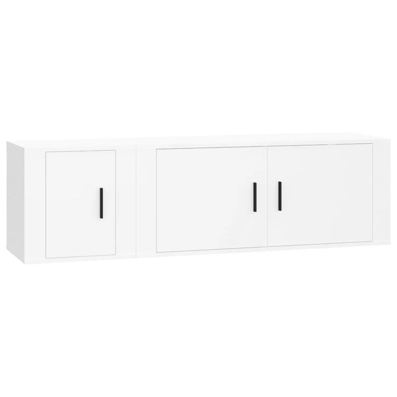Ensemble de meubles armoire buffet TV télévision salon chambre séjour 2 pièces bois d'ingénierie blanc 02_0024361