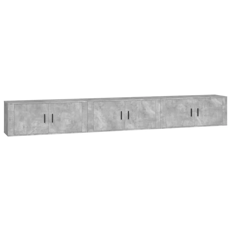 Meubles TV muraux multimédia étagère télévision buffet téléviseur salle à manger salon chambre 3 pièces 100 x 34,5 x 40 cm gris 02_0029034