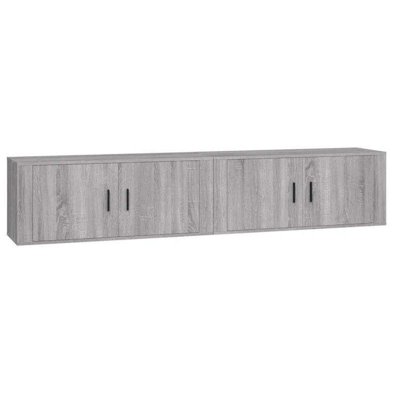 Meubles TV muraux multimédia étagère télévision buffet téléviseur salle à manger salon chambre 2 pièces sonoma 100 x 34,5 x 40 cm gris 02_0029011