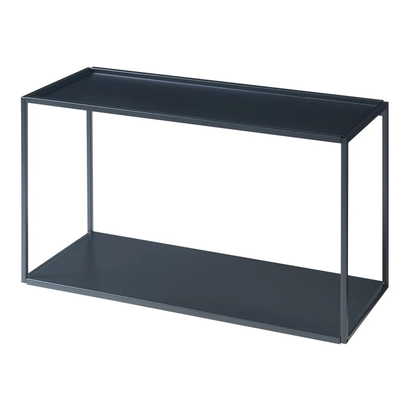 Étagère design intemporel salon chambre meuble de rangement murale 60 x 25 x 35 cm acier noir 03_0011263