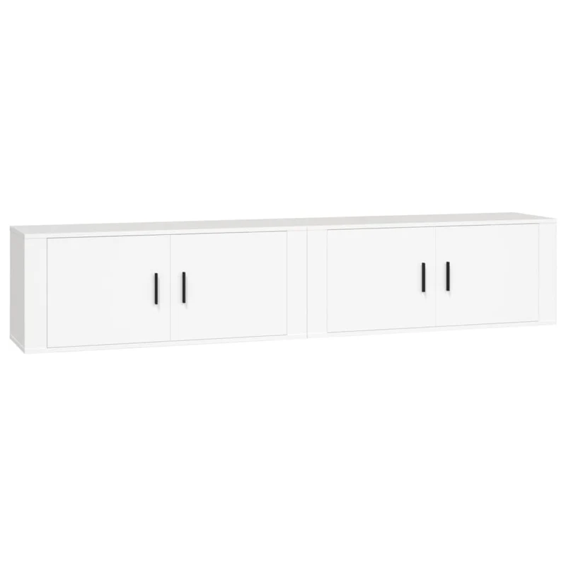 Meubles TV muraux multimédia étagère télévision buffet téléviseur salle à manger salon chambre 2 pièces 100 x 34,5 x 40 cm blanc 02_0028900