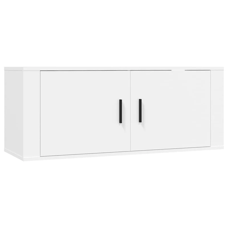 Meuble TV multimédia étagère télévision buffet téléviseur salle à manger salon chambre mural 100 x 34,5 x 40 cm blanc 02_0027740