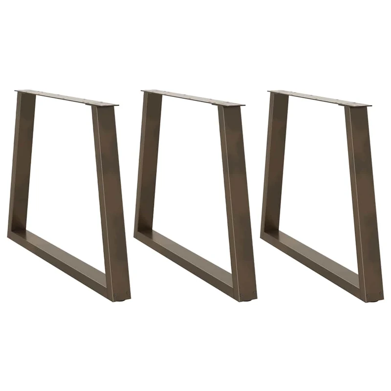 Lot de 3 pieds de table à manger en forme de V 100 x 73 cm robustes et stables style moderne en acier naturel 02_0056887