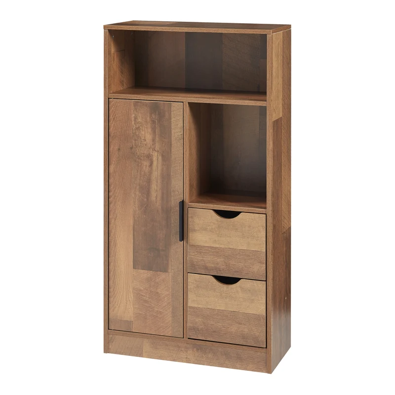 Armoire étagère meuble de rangement 100 x 50 x 25 cm de salle de bain marron 03_0008882