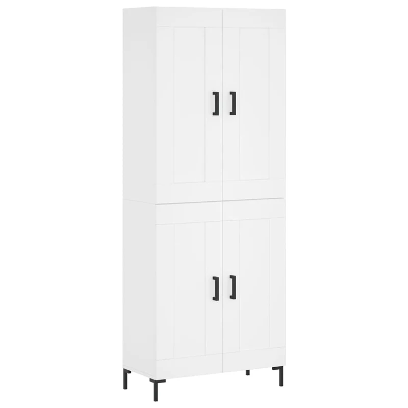 Buffet bahut commode armoire meuble de rangement organisateur cuisine salle de séjour salon haut 69,5 x 34 x 180 cm bois d'ingénierie blanc 02_0032723