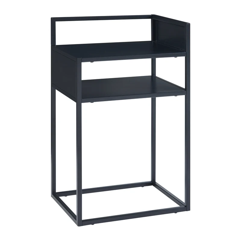 Table d'appoint acier 65 x 40 x 30 cm noir mat 03_0010949