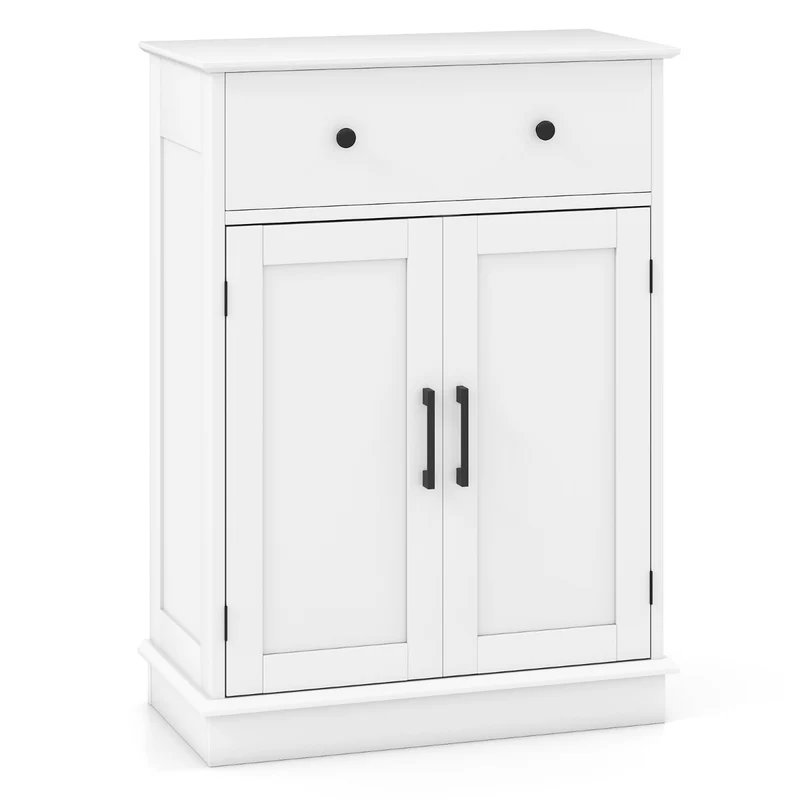 Meuble de rangement salle de bain 56 x 30 x 80 cm grand espace de rangement en MDF blanc 20_0012712