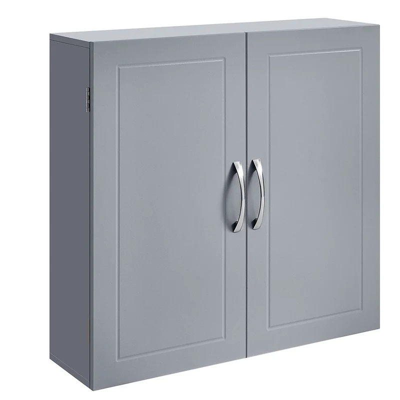 Meuble de salle de bain placard mural armoire rangement mur 2 portes avec 2 étagères réglables 60 x 18 x 60 cm style scandinave nordique blanc mat 12_0006493